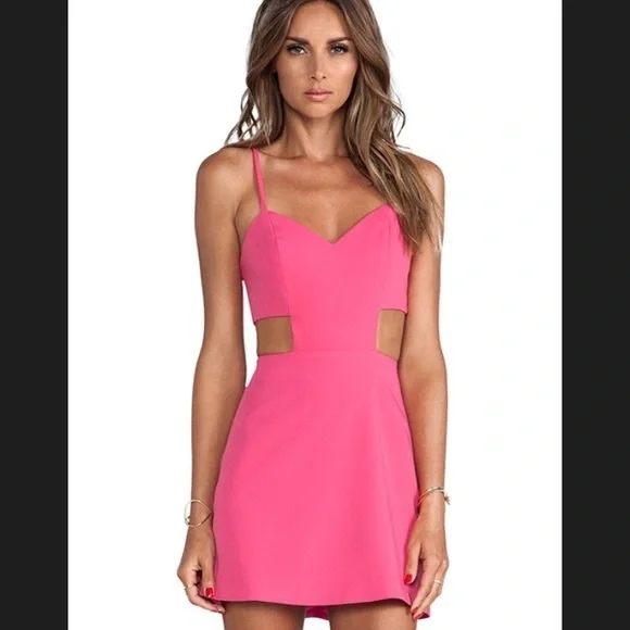 Naven Sweetheart Cutout Dress in Hot Pink Size 2